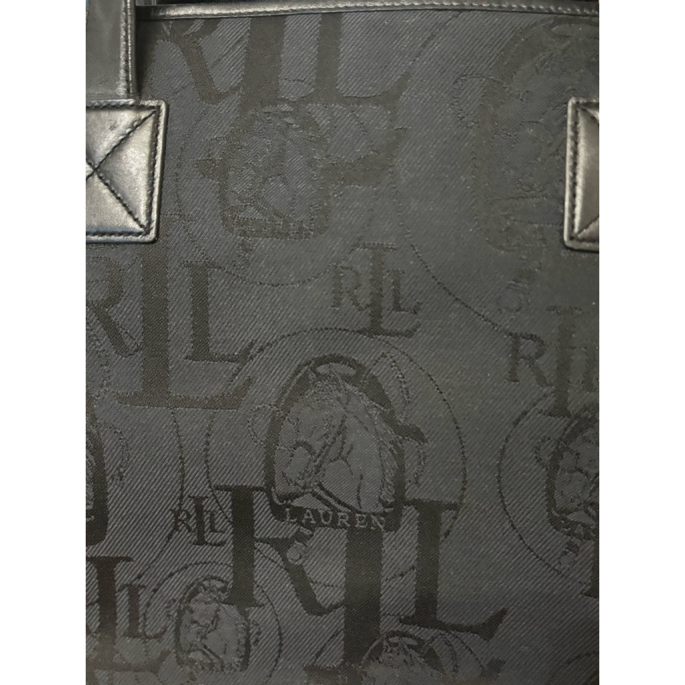 Lauren Ralph Lauren Black Monogram Tote Bag Authentic - Picture 4 of 11